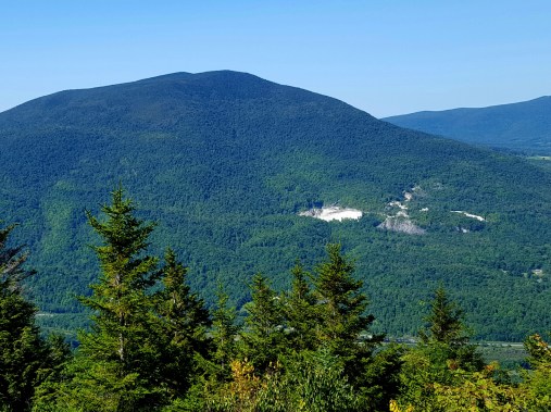 View from Baker Peak Dorset Mountain with famous marble quarry Taconic Range 