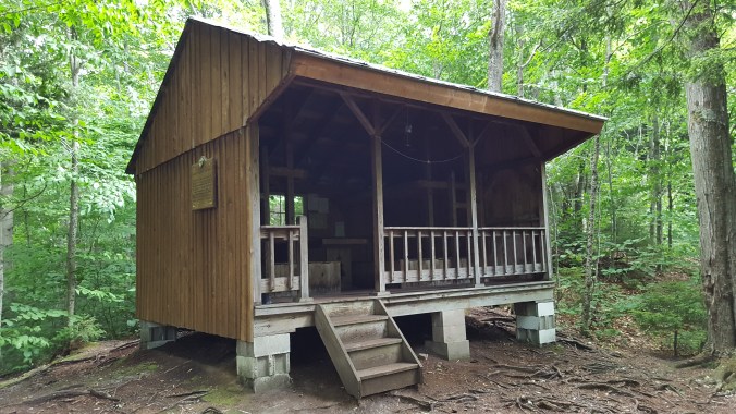 Bear Hollow Shelter perched on a rocky knoll Built in 1991 Sleeps 12 Stopped for a break